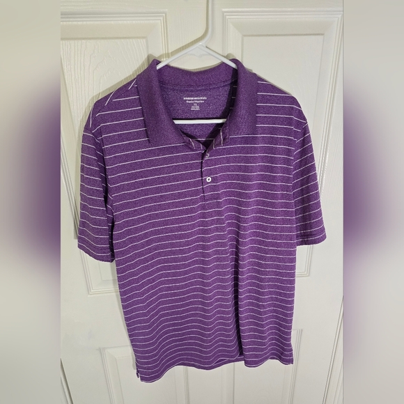 Amazon Essentials Other - Purple Striped Polo Shirt with Classic Collar